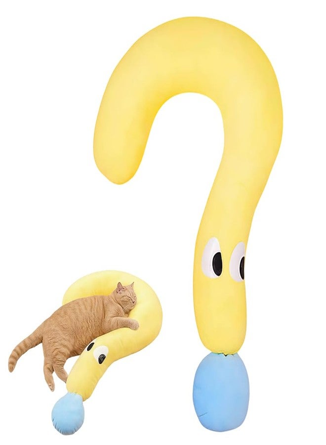 Qpets® Soft Pet Pillow, Cartoon Question Mark Pillow, Soft Plush Stuffed Toy Cushion for Cats and Dogs, Soft Plush Cute Bed Pillow for Rest, Play, or Home Decor, All Seaon Use, S - Image 1